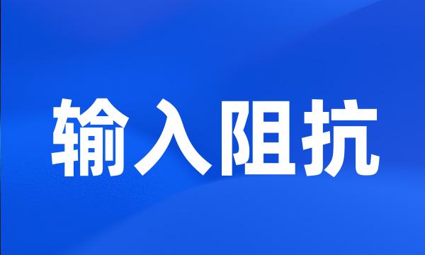 输入阻抗