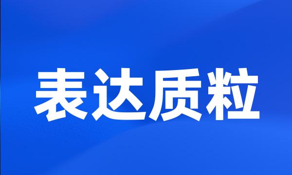 表达质粒