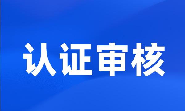 认证审核