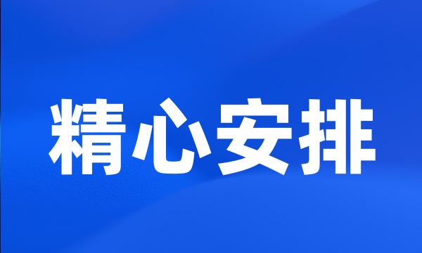 精心安排