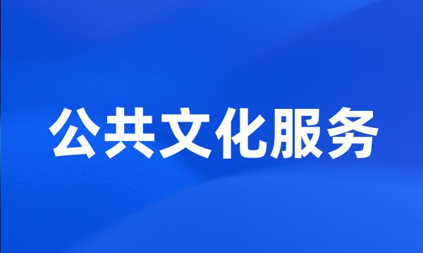 公共文化服务