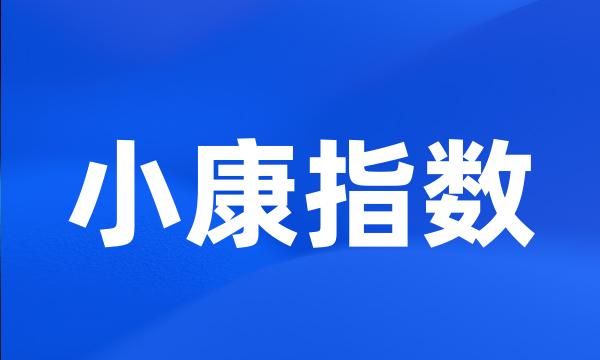 小康指数