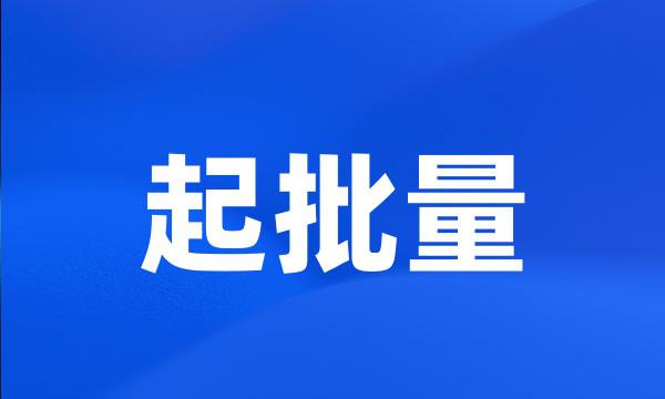 起批量