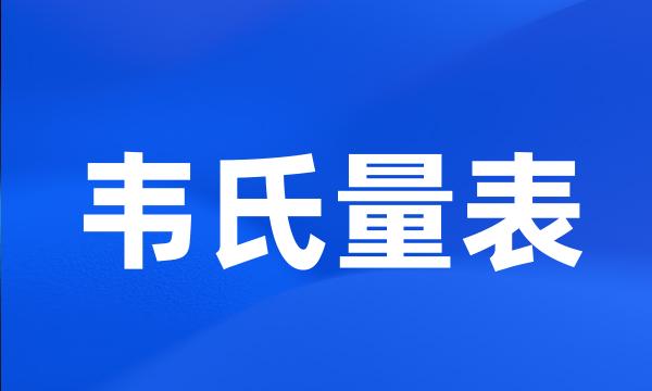 韦氏量表