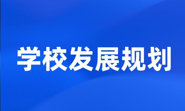 学校发展规划