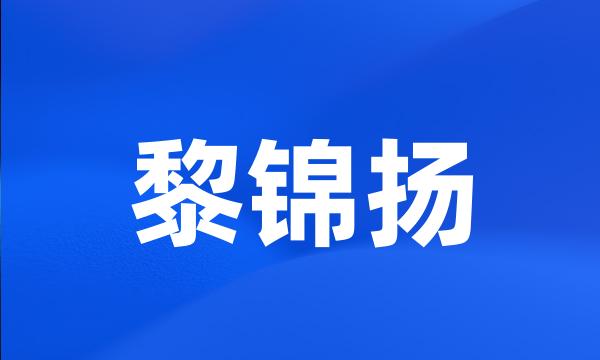 黎锦扬