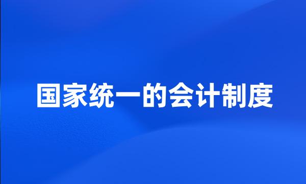 国家统一的会计制度