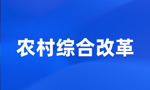 农村综合改革