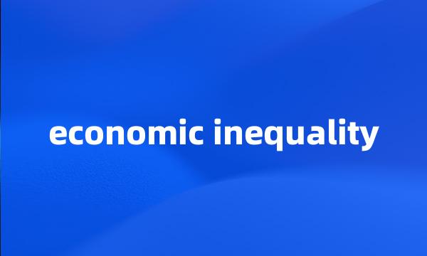 economic inequality