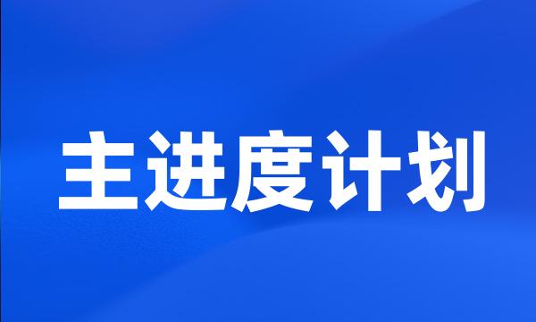 主进度计划