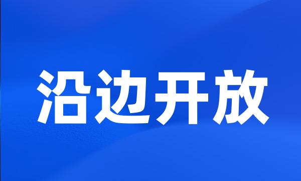 沿边开放