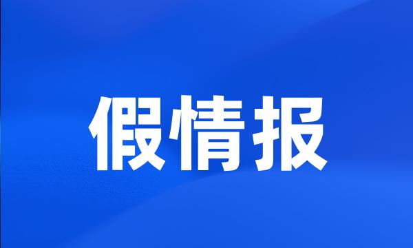 假情报