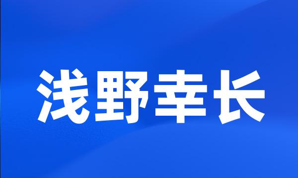 浅野幸长