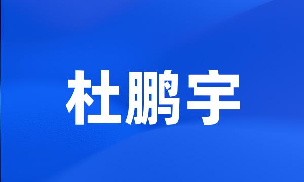 杜鹏宇