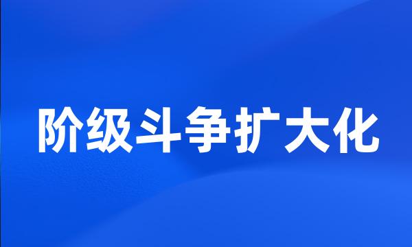 阶级斗争扩大化