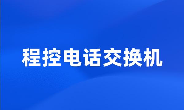 程控电话交换机