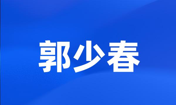 郭少春