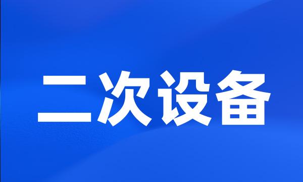 二次设备