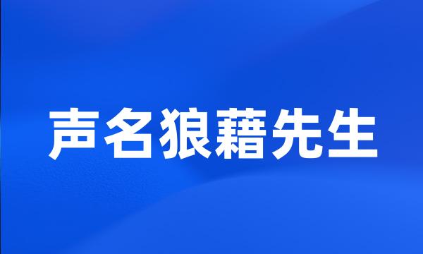 声名狼藉先生