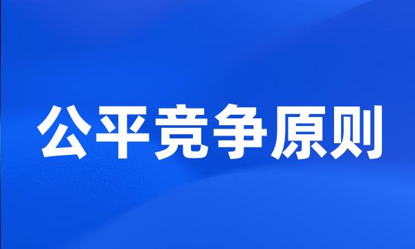 公平竞争原则