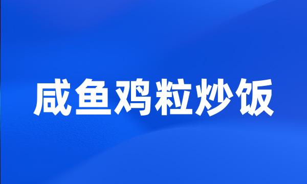 咸鱼鸡粒炒饭