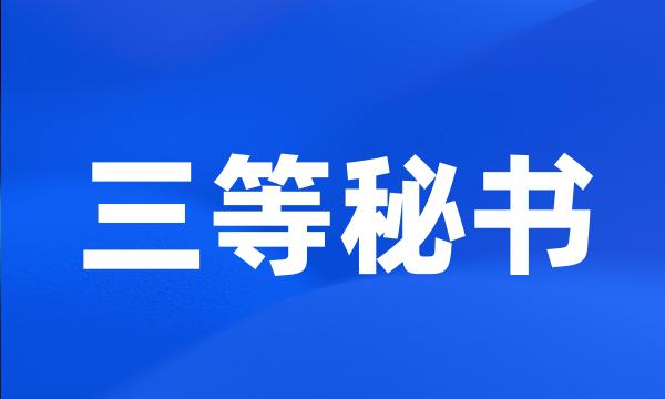 三等秘书