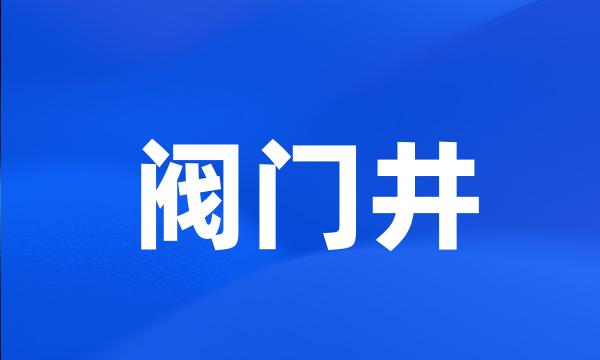 阀门井