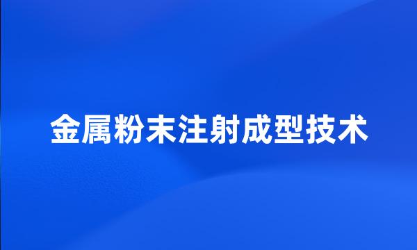 金属粉末注射成型技术