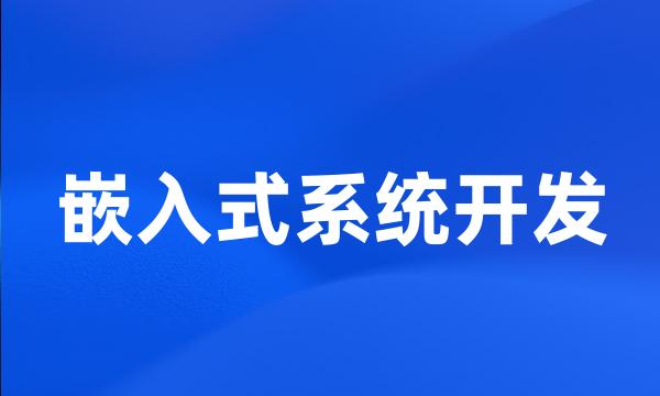 嵌入式系统开发