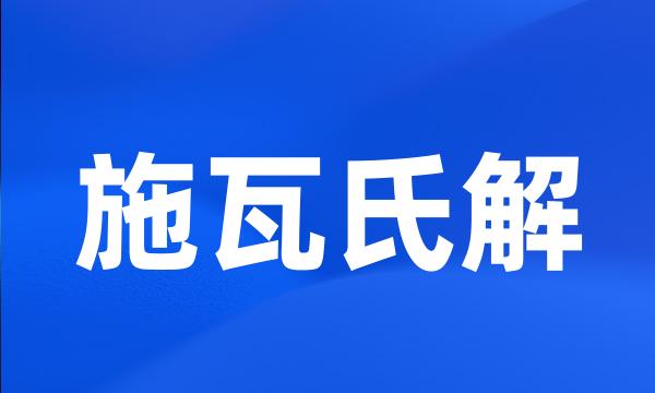 施瓦氏解