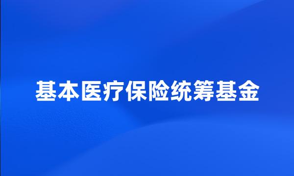 基本医疗保险统筹基金