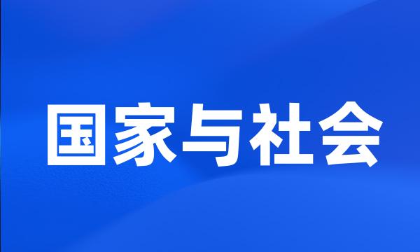 国家与社会