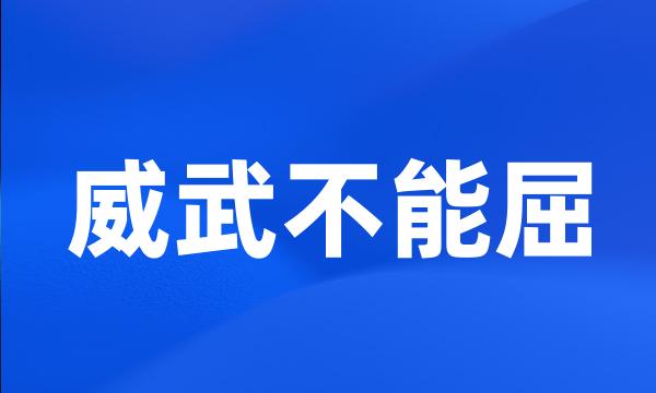 威武不能屈