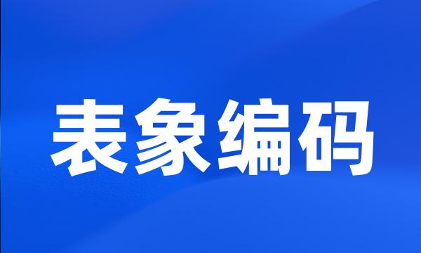 表象编码