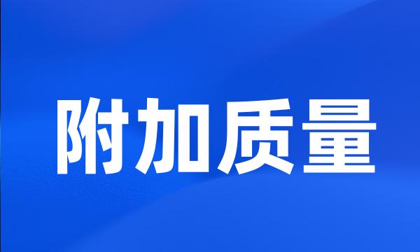 附加质量