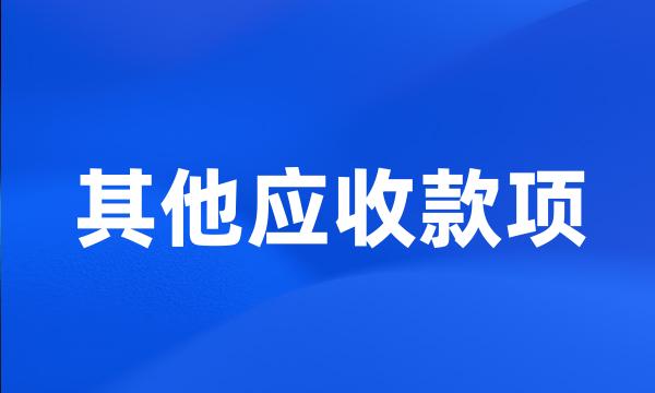 其他应收款项