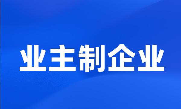 业主制企业