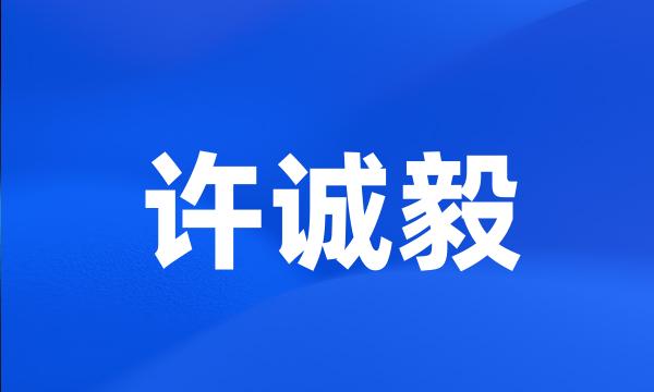 许诚毅