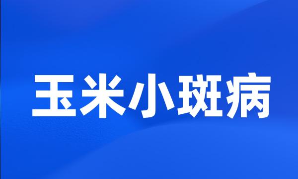 玉米小斑病