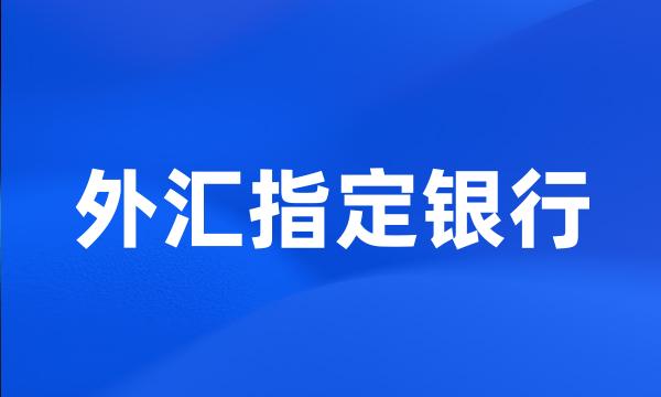 外汇指定银行