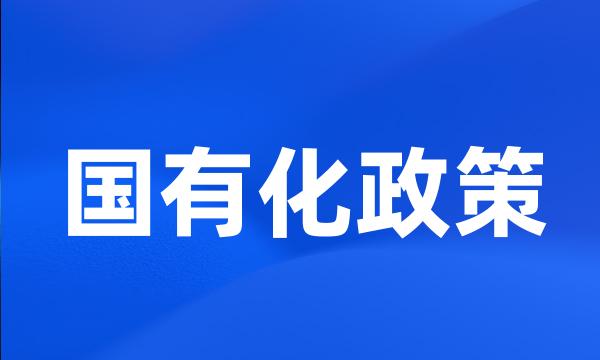 国有化政策