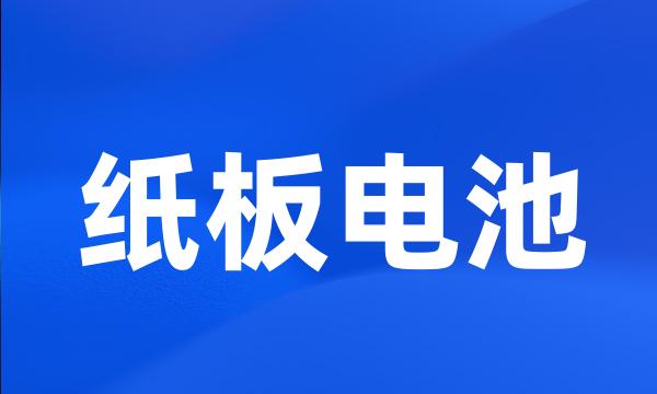 纸板电池