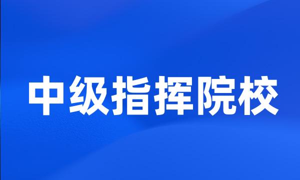 中级指挥院校