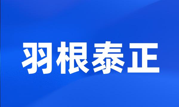 羽根泰正