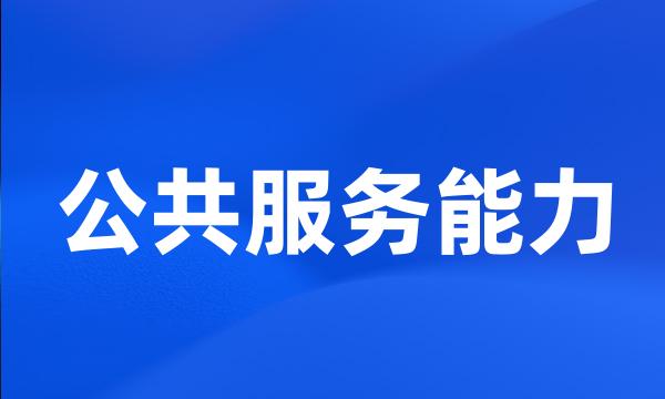 公共服务能力