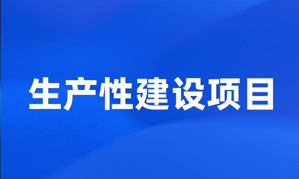 生产性建设项目