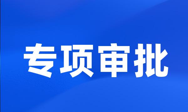 专项审批