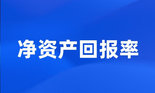 净资产回报率