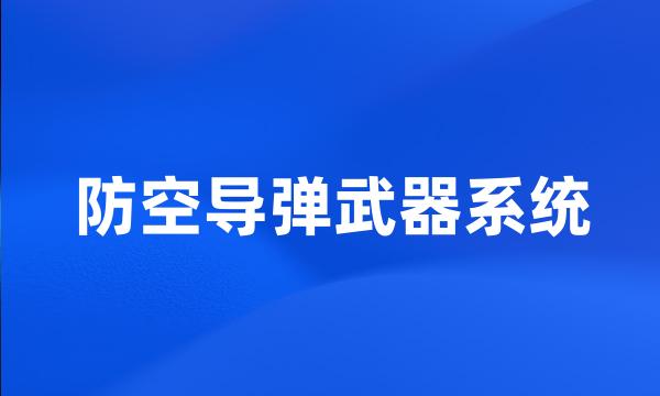 防空导弹武器系统