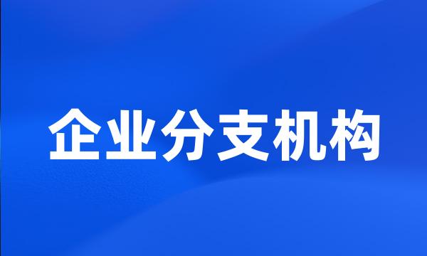 企业分支机构